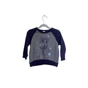Disney Store Girls Elsa - Frozen - Sweatshirt Purple Glitter Sleeves‎ Size 3